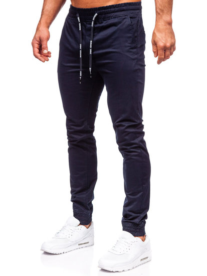 Pantaloni jogger in tessuto da uomo blu Bolf KA6078