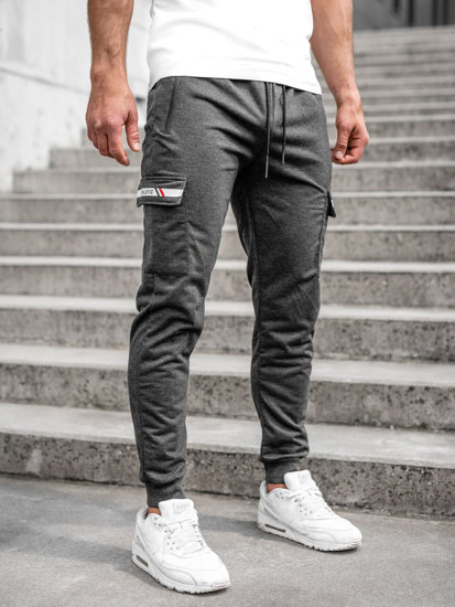 Pantaloni jogger in tuta tipo cargo da uomo grafite Bolf JX5063A