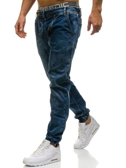 Pantaloni jogger jeans da uomo blu Bolf 408-1