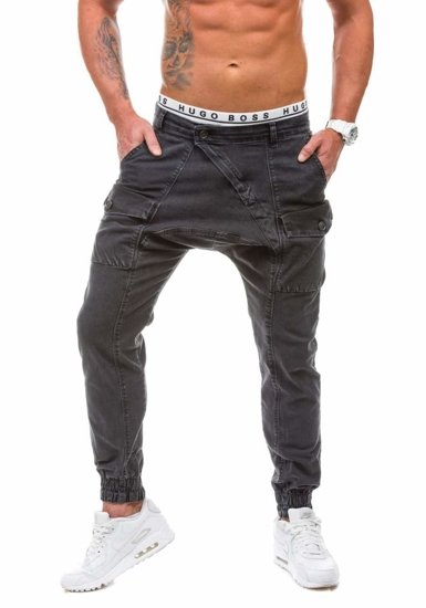 Pantaloni jogger jeans da uomo neri Bolf 191