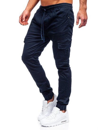 Pantaloni jogger tipo cargo da uomo blu Bolf TF016