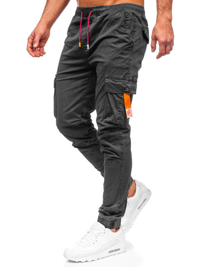 Pantaloni jogger tipo cargo da uomo grafite Bolf R8702