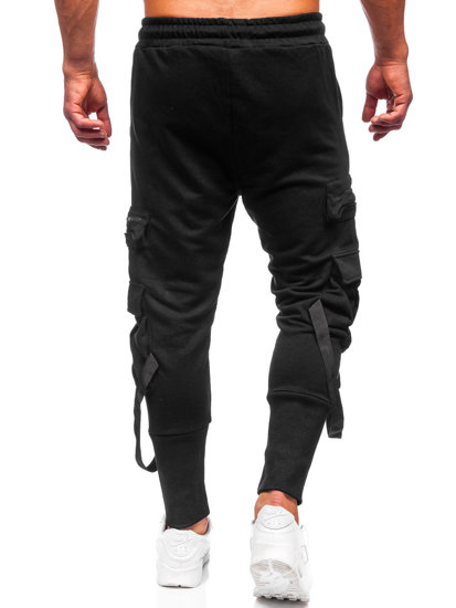 Pantaloni jogger tipo cargo da uomo neri Bolf 6582