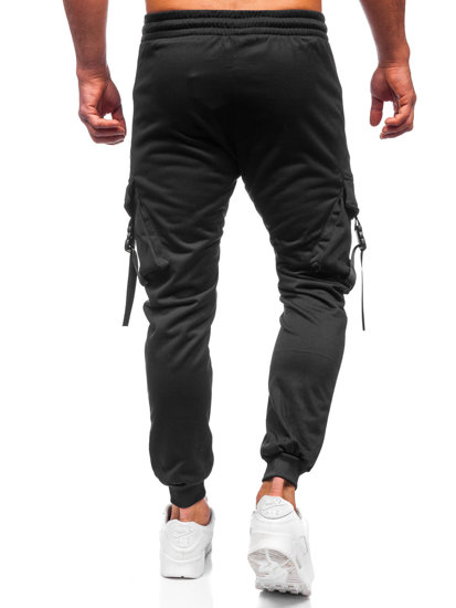 Pantaloni jogger tipo cargo da uomo neri Bolf HS7045
