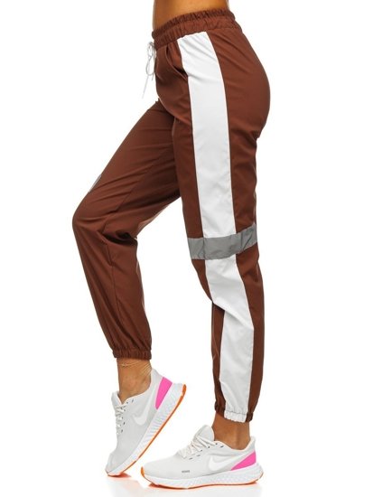 Pantaloni tipo jogger da donna marrone Bolf Y513