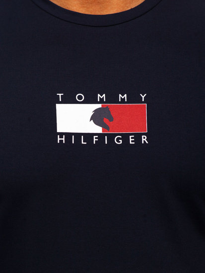 T-shirt con stampa da uomo Tommy Hilfiger blu TH10082