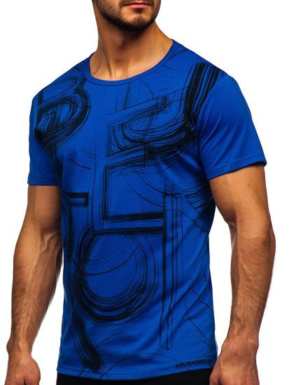 T-shirt con stampa da uomo azzurra Bolf KS2525T
