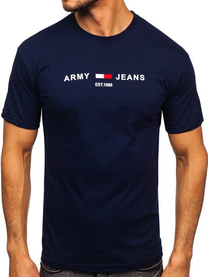 T-shirt con stampa da uomo blu Bolf 14803
