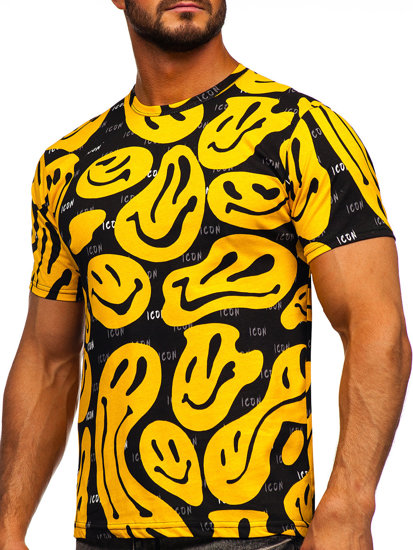 T-shirt con stampa da uomo gialla Bolf 14943