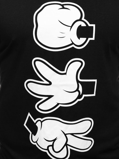 T-shirt con stampa da uomo nera Bolf KS1997
