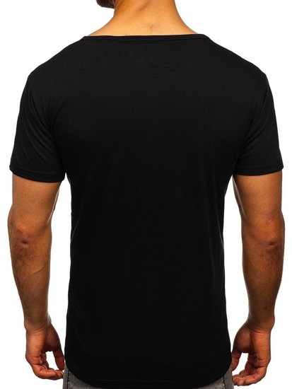 T-shirt con stampa da uomo nera Bolf KS2014