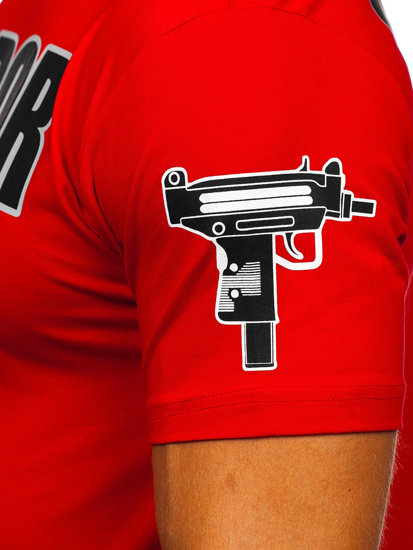 T-shirt con stampa da uomo rossa Bolf 2291