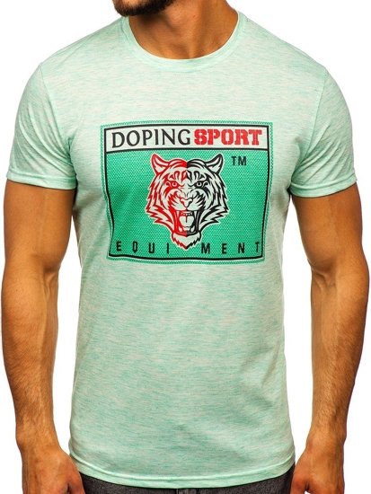 T-shirt con stampa da uomo verde menta Bolf SS11130