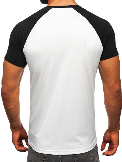 T-shirt da uomo bianco-nera Bolf 8T82