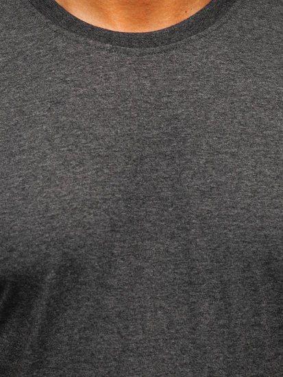 T-shirt in cotone senza stampa da uomo grafite Bolf 192397