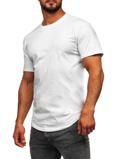 T-shirt lungo senza stampa da uomo bianca Bolf 14290