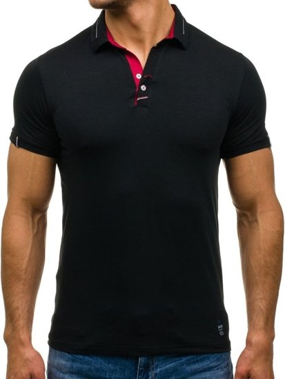 T-shirt polo da uomo nero Bolf 1058