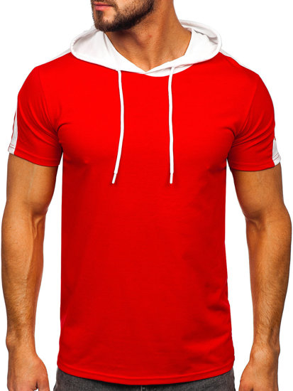 T-shirt senza stampa con cappuccio rossa Bolf 8T299