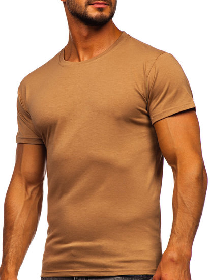 T-shirt senza stampa da uomo marrone Bolf 2005