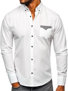 Camicia elegante a manica lunga da uomo bianca Bolf 4711