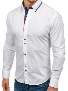 Camicia elegante a manica lunga da uomo bianca Bolf 6857