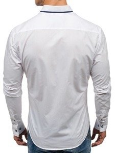 Camicia elegante a manica lunga da uomo bianca Bolf 6857