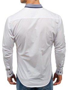 Camicia elegante a manica lunga da uomo bianca Bolf 6941