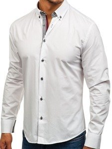 Camicia elegante a manica lunga da uomo bianca Bolf 6943
