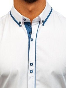 Camicia elegante a manica lunga da uomo bianca Bolf 8823