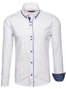 Camicia elegante a manica lunga da uomo bianca Bolf 8823