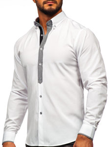 Camicia elegante a maniche lunghe da uomo bianca Bolf 6873-1
