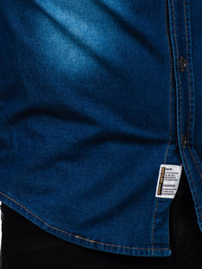 Camicia in jeans a manica lunga da uomo azzurra Bolf MC705B
