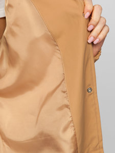 Cappotto lungo giacca mezza stagione con cappuccio da donna marrone Bolf AG5019