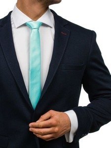Elegante cravatta stretta da uomo verde menta Bolf K001