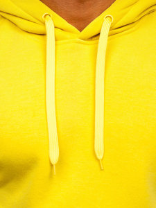 Felpa con tasca a canguro con cappuccio da uomo giallo chiara Bolf 2009-33