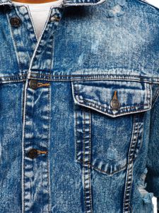 Giacca di jeans da uomo blu Bolf 6671B