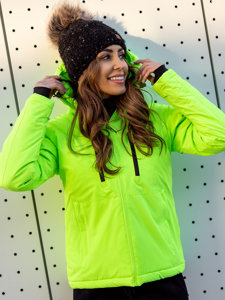 Giubbotto invernale sportivo da donna verde-fluorescente Bolf HH012