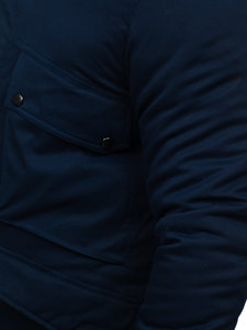 Giubbotto invernale tipo parka da uomo blu Bolf M115