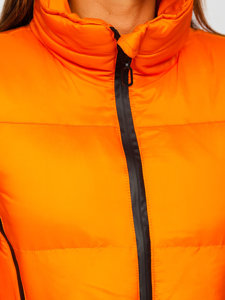 Giubbotto invernale trapuntato senza cappuccio da donna arancione Bolf 23059