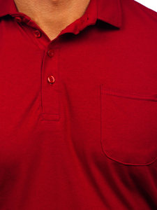 Maglietta polo in cotone da uomo bordò Bolf 143006