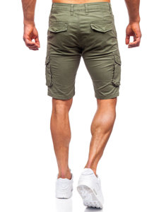 Pantaloncini corti cargo mimetici da uomo verdi Bolf DF3053