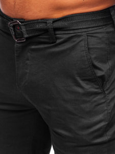Pantaloncini corti con cintura da uomo neri Bolf XX160085
