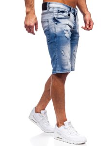 Pantaloncini corti di jeans da uomo blu Bolf 3010