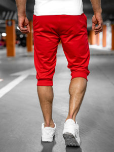 Pantaloncini corti di tuta tipo baggy da uomo rossi Bolf K10002