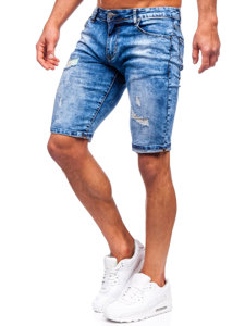 Pantaloncini corti in jeans da uomo azzurri Bolf TF185