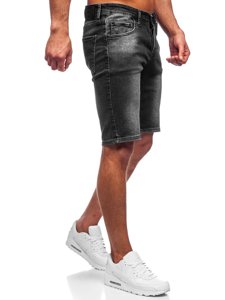 Pantaloncini corti in jeans da uomo neri Bolf 3031