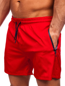 Pantaloncini da bagno da uomo rossi Bolf 7711