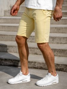 Pantaloncini da uomo giallo chiari Bolf 1142