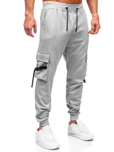 Pantaloni cargo di tuta tipo jogger da uomo grigi Bolf 8K1118