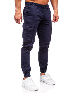 Pantaloni cargo jogger in jeans da uomo blu Bolf ZK7813